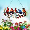 Apanhador de Sol Pássaros Coloridos Acrílico Enfeite Pendurado Estilo Vitral Apanhador de Sol Presente para Amantes de Pássaros para Decoração de Janela de Casa Jardim Varanda