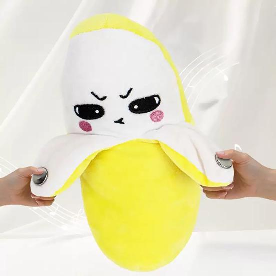 Interactive Musical Plush Toy, Banana Strawberry Sensory Stuffed Animal, Dual Mode Sound Toy for Kids, Battery Operated Christmas Birthday Gifts