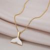 Minimalist Gold Drop Oil Mermaid Tail Pendant Titanium Steel Choker Necklace, Niche Versatile Thin Chain for Women