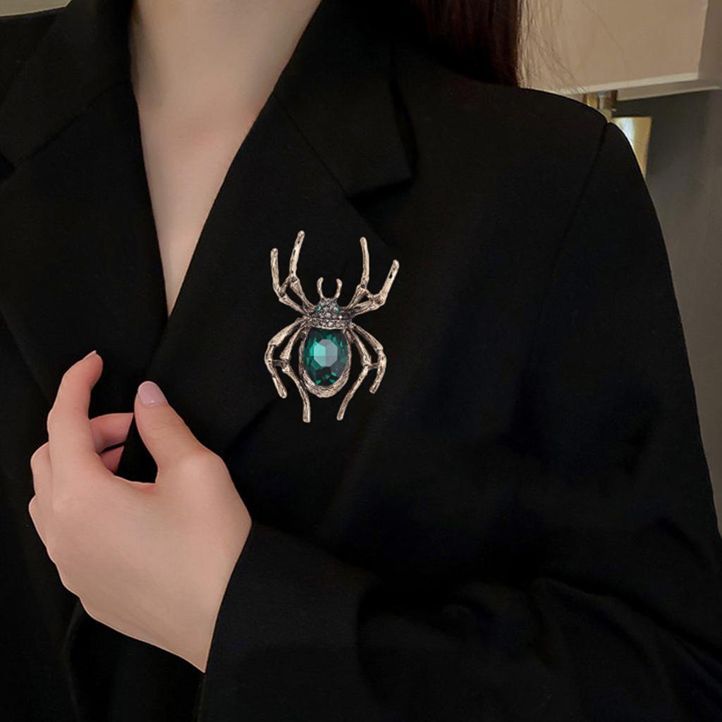 Ρετρό καρφίτσα αράχνη για γυναίκες - ψεύτικο κρύσταλλο στρας, καρφίτσα εντόμων, αξεσουάρ αποκριάτικων κοστουμιών, δώρο κοσμημάτων