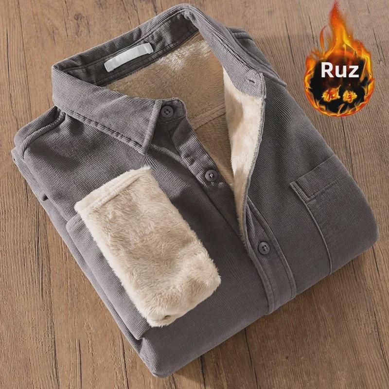 Men's Winter Thickened Velvet Corduroy Shirt Jacket 9432