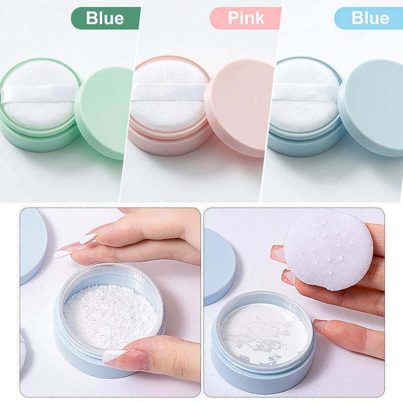5g Small Mini Loose Powder Setting Powder Box Portable Sample Dispenser Box with Puff Mesh Dry Powder Pepper Empty Case