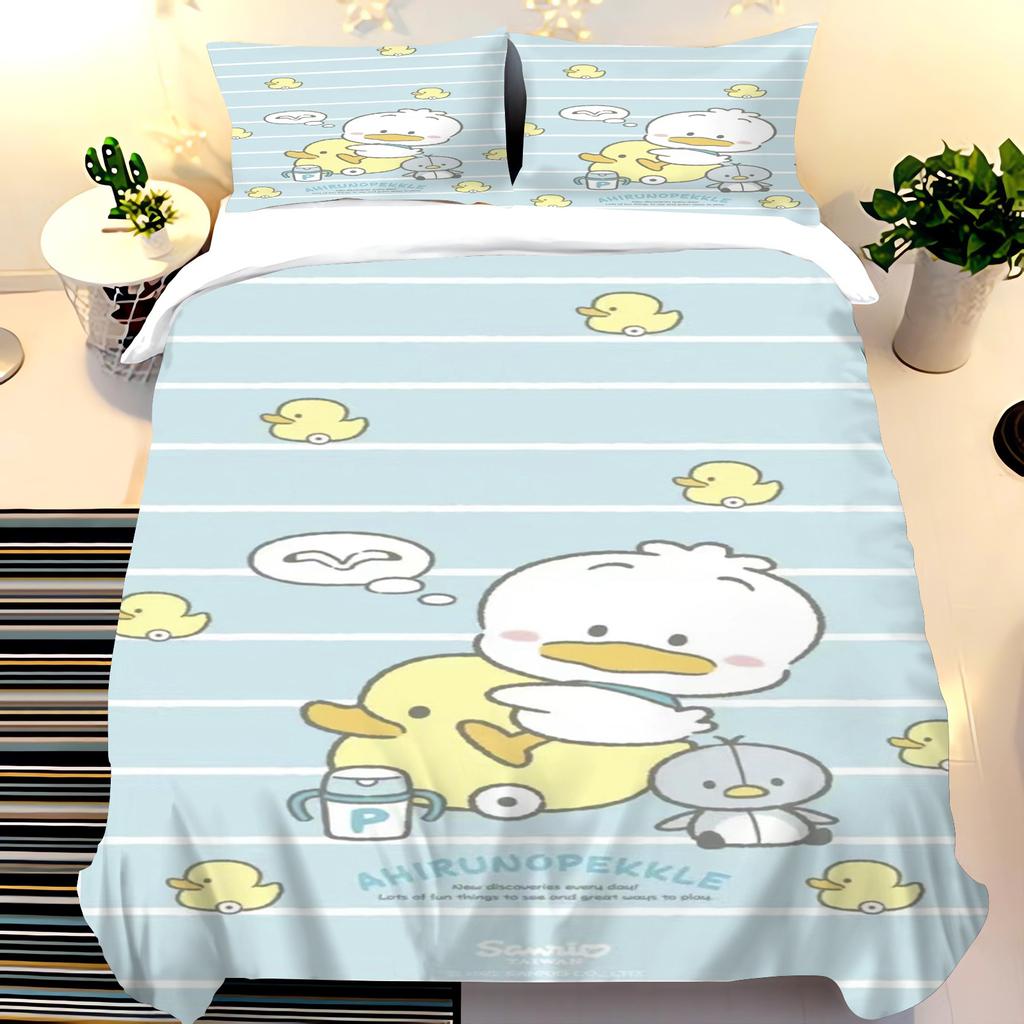 Copripiumino Paperella Anime Cartone Animato Pekkle Pelle-Amichevole E Traspirante Trapunta Stampata Carina Calda Biancheria da Letto Sanrio