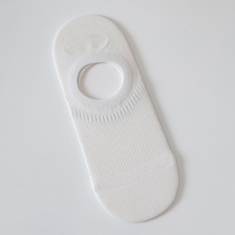 

Летние бесшовные носки, женские носки-лодочки, тонкие носки-невидимки с низким вырезом, противоскользящие и не сползающие, и сетчатые дышащие короткие носки 1 pair белый