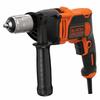 BLACK+DECKER BEH850KA32-QS Perceuse à percussion filaire - 850W - 54 400 cps/min - 32 accessoires - Guide de profondeur - Poignée