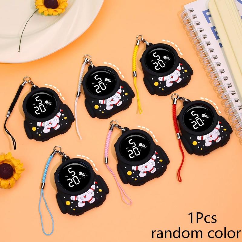 Cute Cartoon Led Digital Electronic Watch Night Light Keychain Pocket Watch Creative Mini Hanging Watches Students Gifts