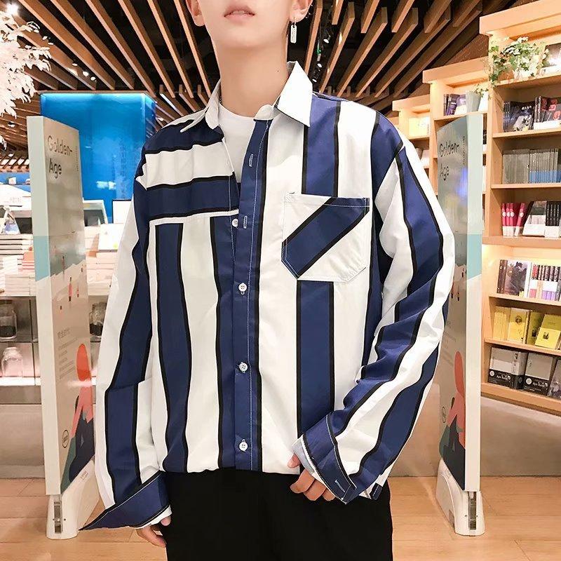 

Рубашка Мужская Модная Инструментальная Свободная Верхняя Одежда Стиль Харадзюку Модная Мужская Рубашка Все Матч Мода Мужская Рубашка Корейский Стиль Блузка для Мужчины