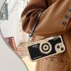 Retro electroplated camera for iPhone16Pro max mobile phone case Apple 15 new 14/13 leather pattern portable