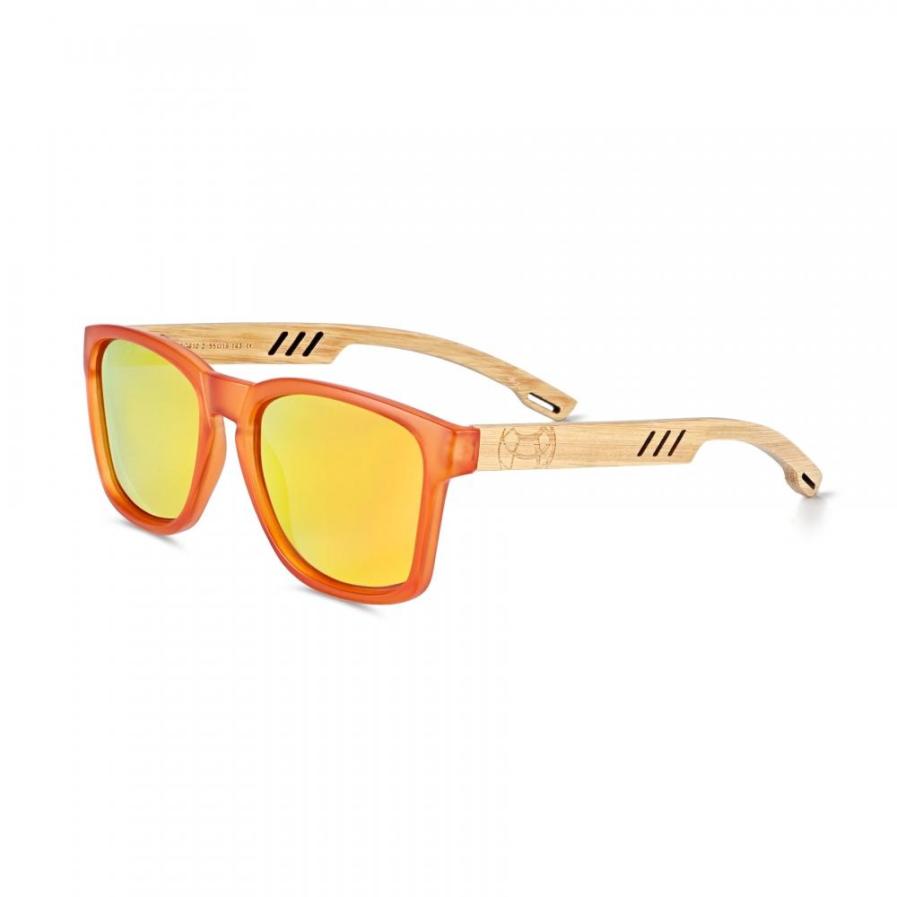 Earth Wood Haven Polarized Sunglasses Bamboo Orange