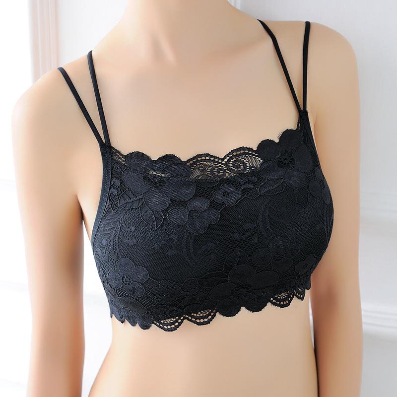 Crisscross Lace Bandeau Cami: Wirefree Bra for Teens with Thin Straps