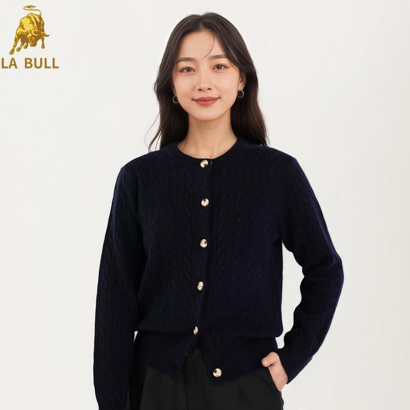 

LA BULL Women s Retro Cable Knit Wool Sweater 2XL