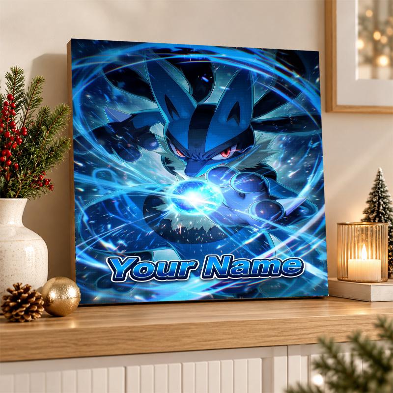 Lucario Custom Name Diamond Painting Personalized 5D Full Drill DIY Diamond Art Home Decor