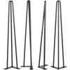 Hairpin Table Legs 16 Inch Black Set of 4 Desk Legs Each 220lbs Capacity Hairpin Desk Legs 3 Rods for Bench Desk Dining End Table Chairs Carbon Steel