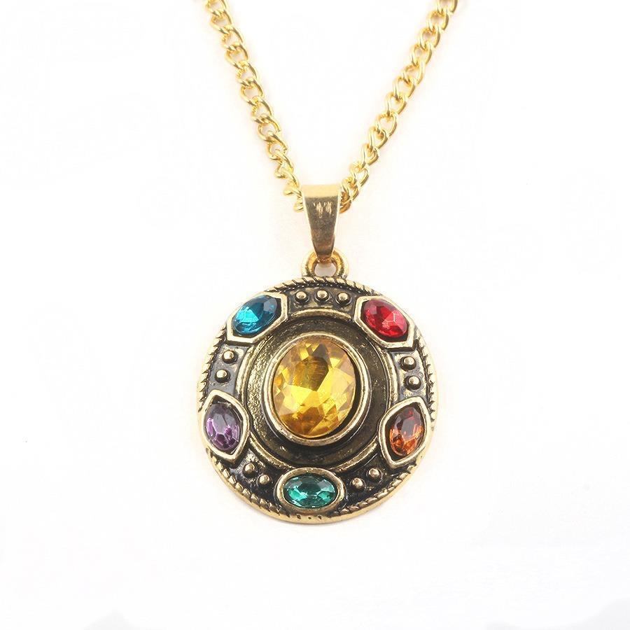 

2026 горячий товар Ожерелье Мстители Танос перчатка бесконечности кулон аксессуары Лиги Мстителей золотистый