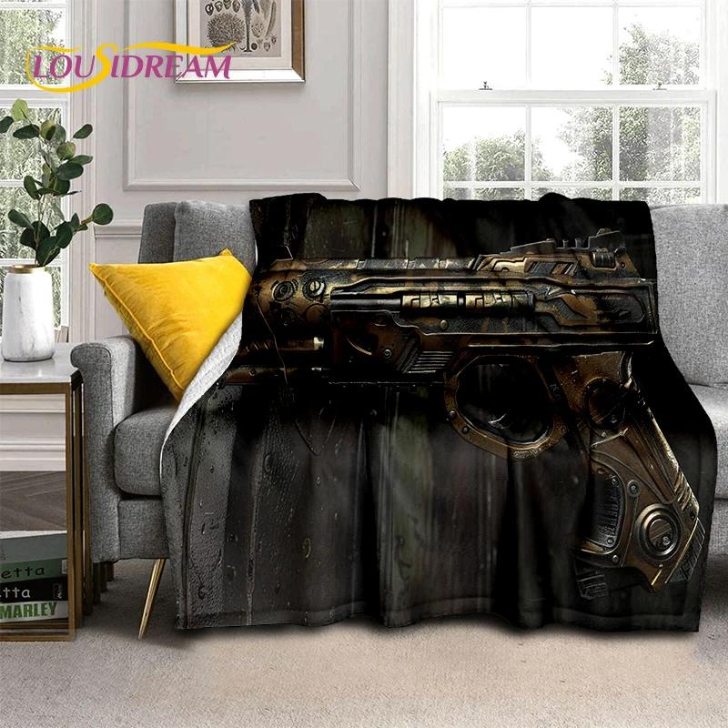 29 Style Retro Guns Pistol Ammunition Bullet Cartridge AK M4 Soft Flannel Blankets,Throw Blanket for Picnic Beds Sofa Bedroom