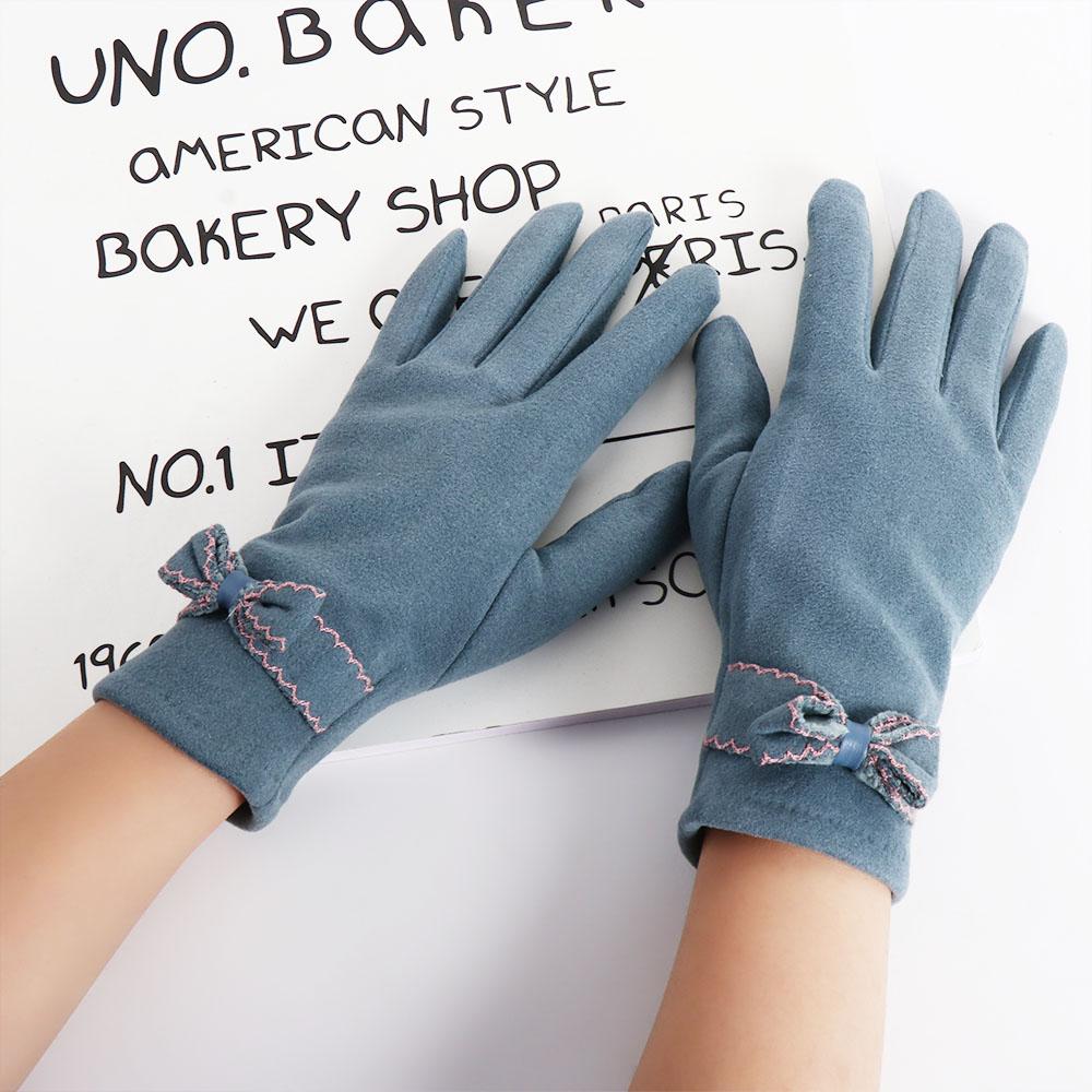 Bow Cold Protection  Gloves German Fleece Korean Style Mittens Women's Gloves