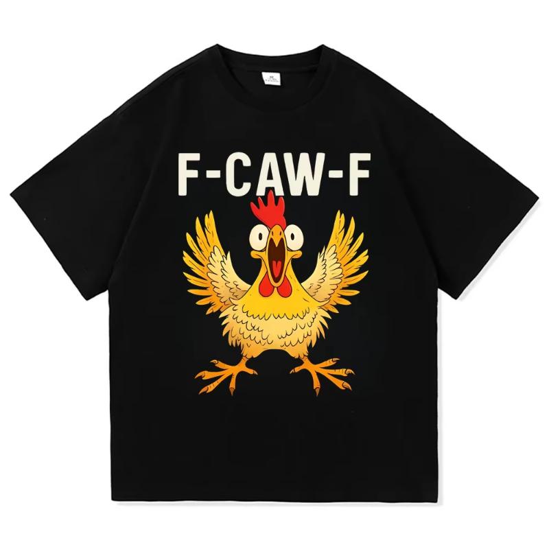 Funny F Caw F Chicken FCAWF Chicken T-Shirt Women Men Oversized Y2k Tee Shirt Crew Neck Short Sleeve T Shirts Gift Idea Clothes
