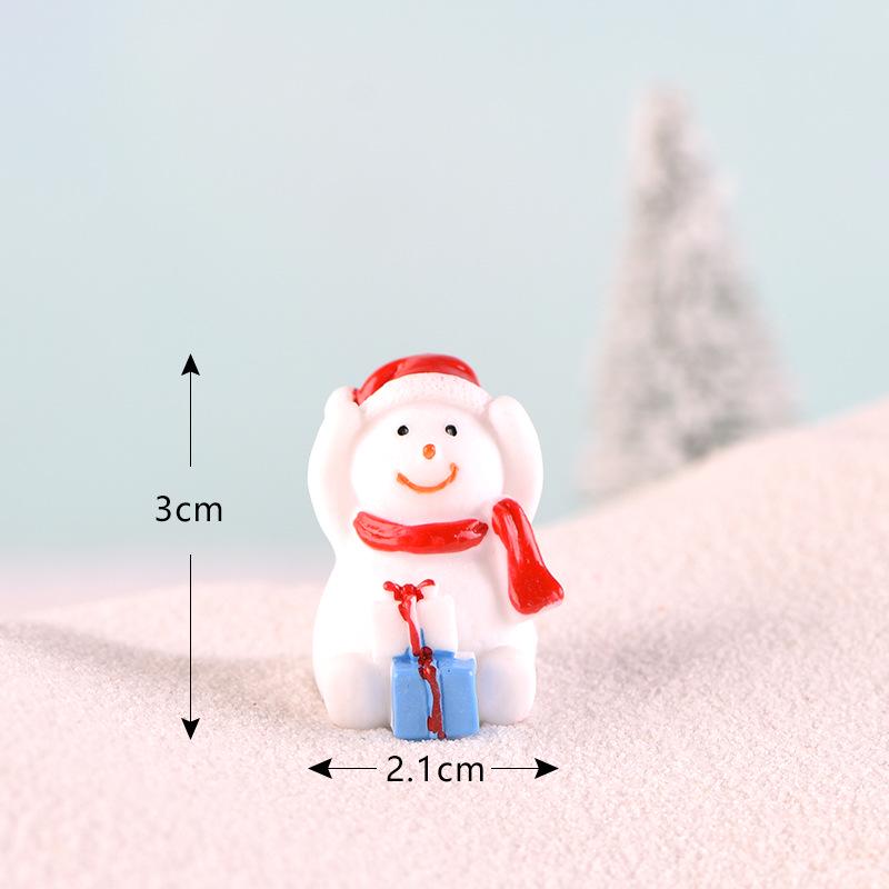 Christmas Tree Santa Claus Snowman Ornaments Miniature Garden Decor Figurines