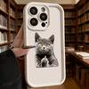 Gray Cat Giving Middle Finger Soft TPU Phone Case for iPhone 17 16 15 14 13 12 11 Pro Max Plus Shockproof Anti-Slip Cover