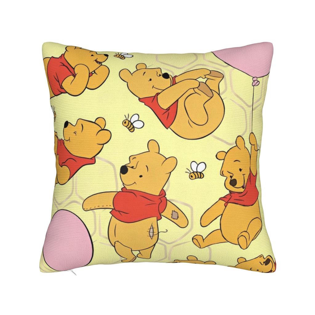 Winnie The Pooh Square Pillowcases Polyester Bed Car Cute Honey And Bee Cushion Case Cool Decor Throw Pillow Case 45*45