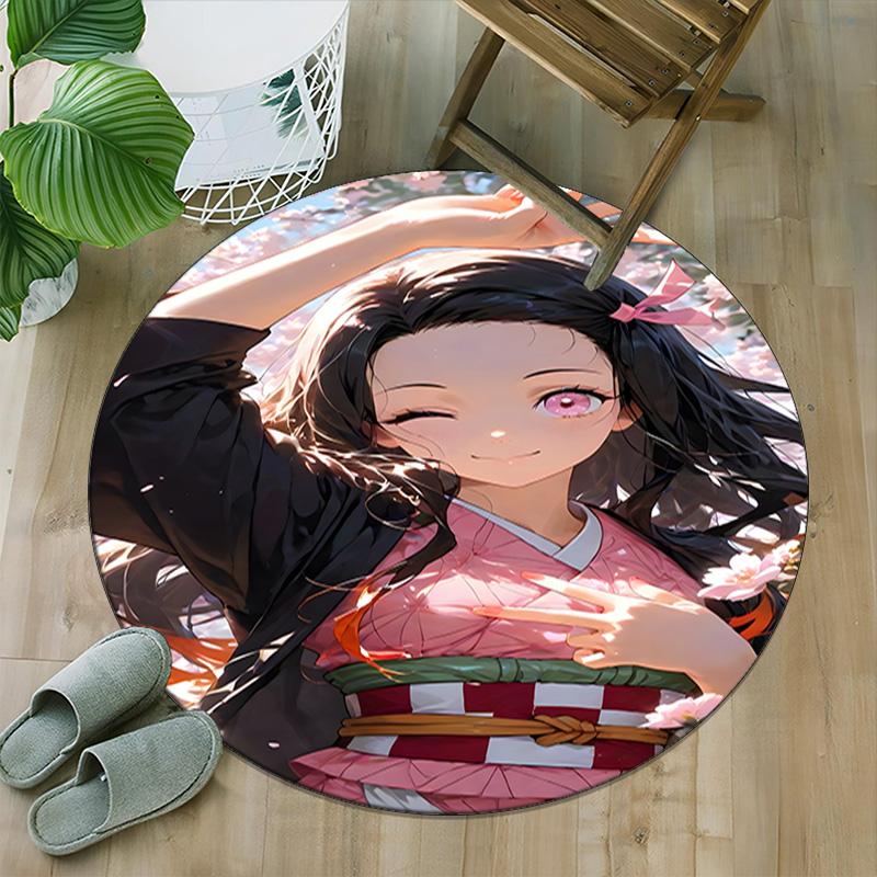 1pc nezouko Carpet, Round Rug, Comfortable, Suitable for Entryways, Living Rooms, Office, And Bedrooms, Christmas Decoration