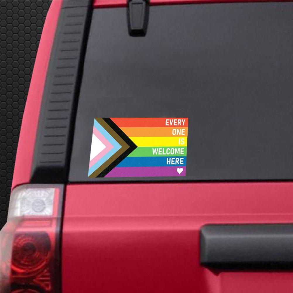 Everyone Is Welcome Here Car Stickers LGBT Equality Equal Banner Waterproof Car Sticker Decoration PVC Decal Sticker