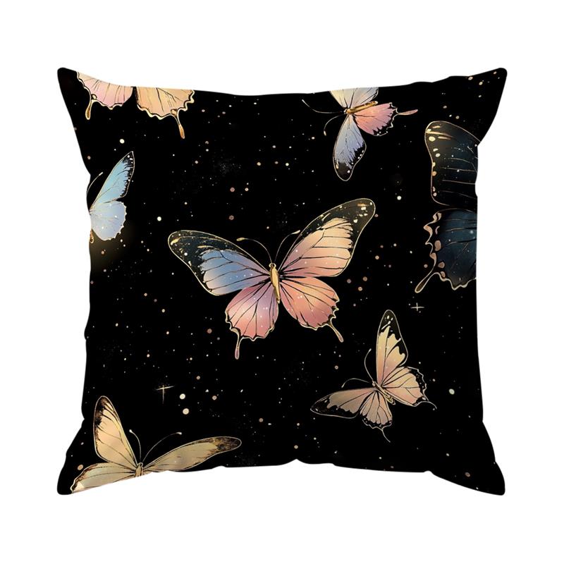 Butterfly Digital Print Craft Cushion Cover Peach Skin Velvet Room Home Sofa Living Office Car Simplicity Pillow Cover