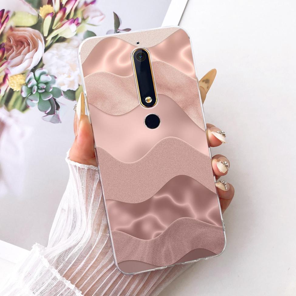 For Nokia 6 2018 Clear Case Cover Aesthetic Luxury Cute Cat Fashion Butterfly Funny Painted Phone Casing