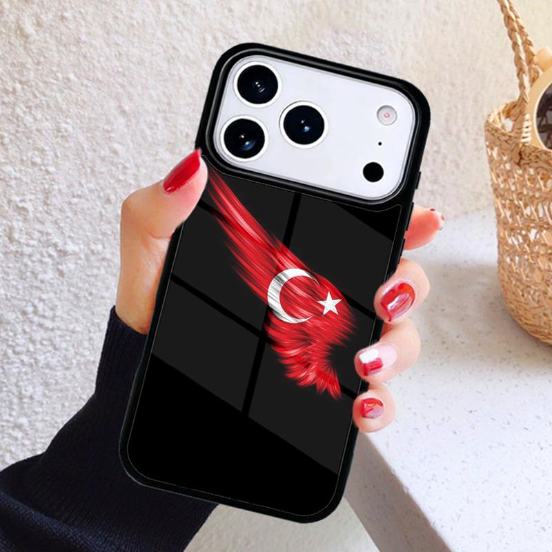 

Turkish Ataturk Flag soft Phone Case For iPhone 17 Air 16 15 14 13 12 11 Pro Max Plus iPhone 12