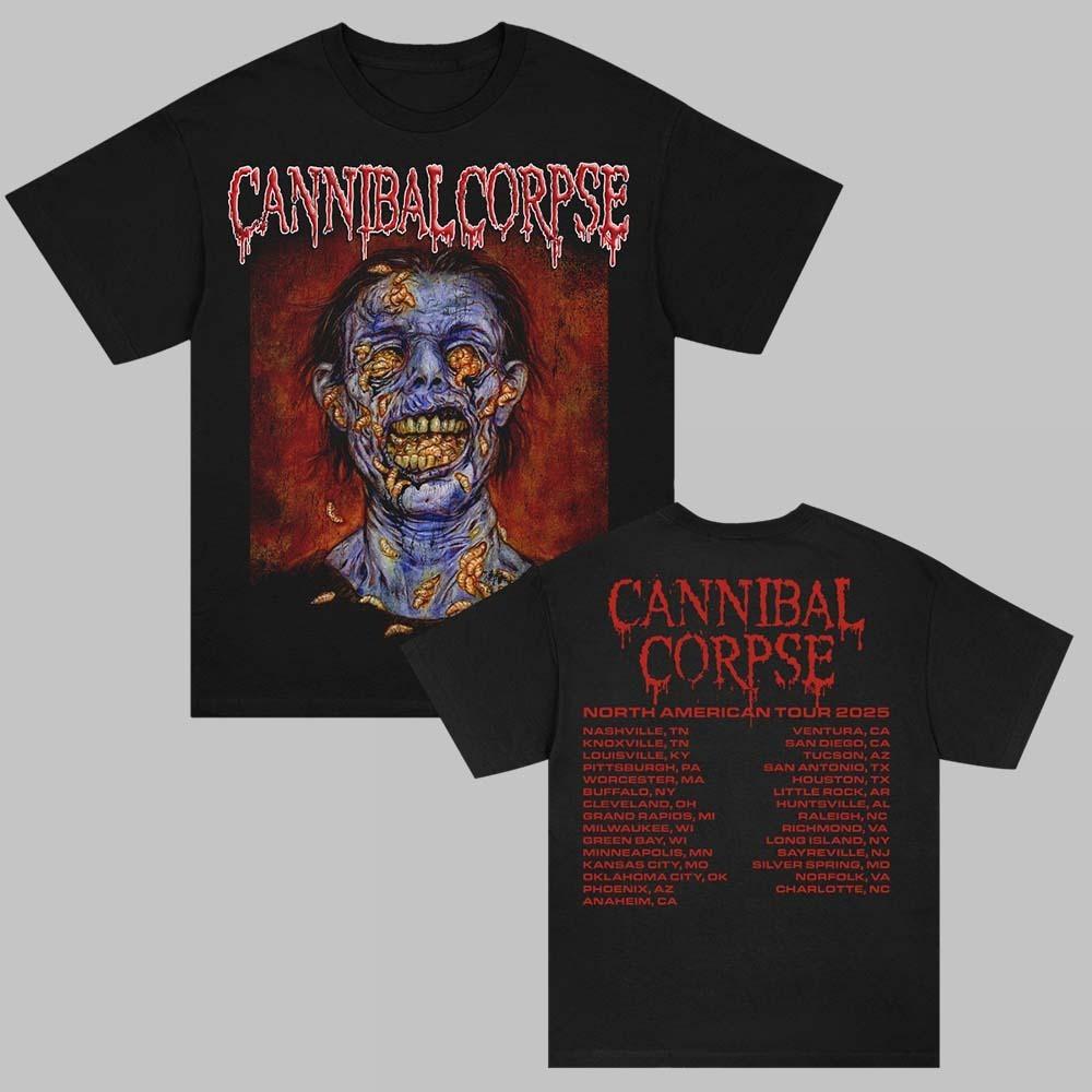 

Cannibal Corpse Североамериканский тур 2025 Мерч Череп Опарыш 2025 Тур Футболка 4XL
