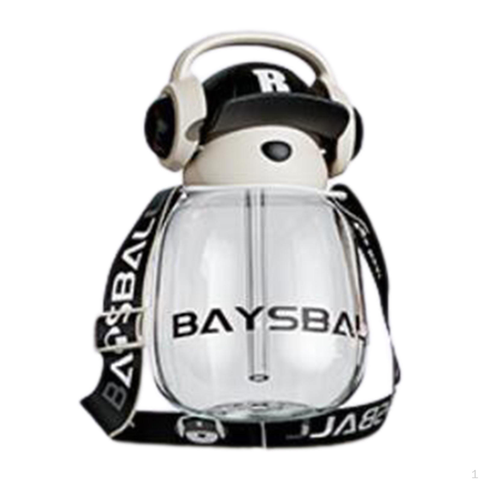 

Симпатичная бутылка для воды для детей, чашка для питья, 650 мл, с ремешком, спортивные путешествия transparent black