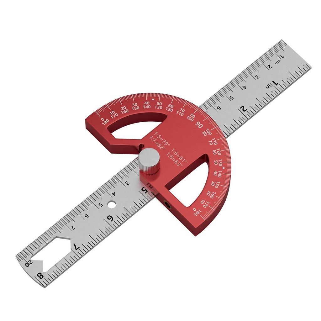 Multifunctional Inch System Adjustable Woodworking Protractor and Angle Ruler