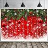 1PC Christmas Party Background Banner Pine Leaves Christmas Balls Star Designs Shooting Prop Decoration for Festive Events