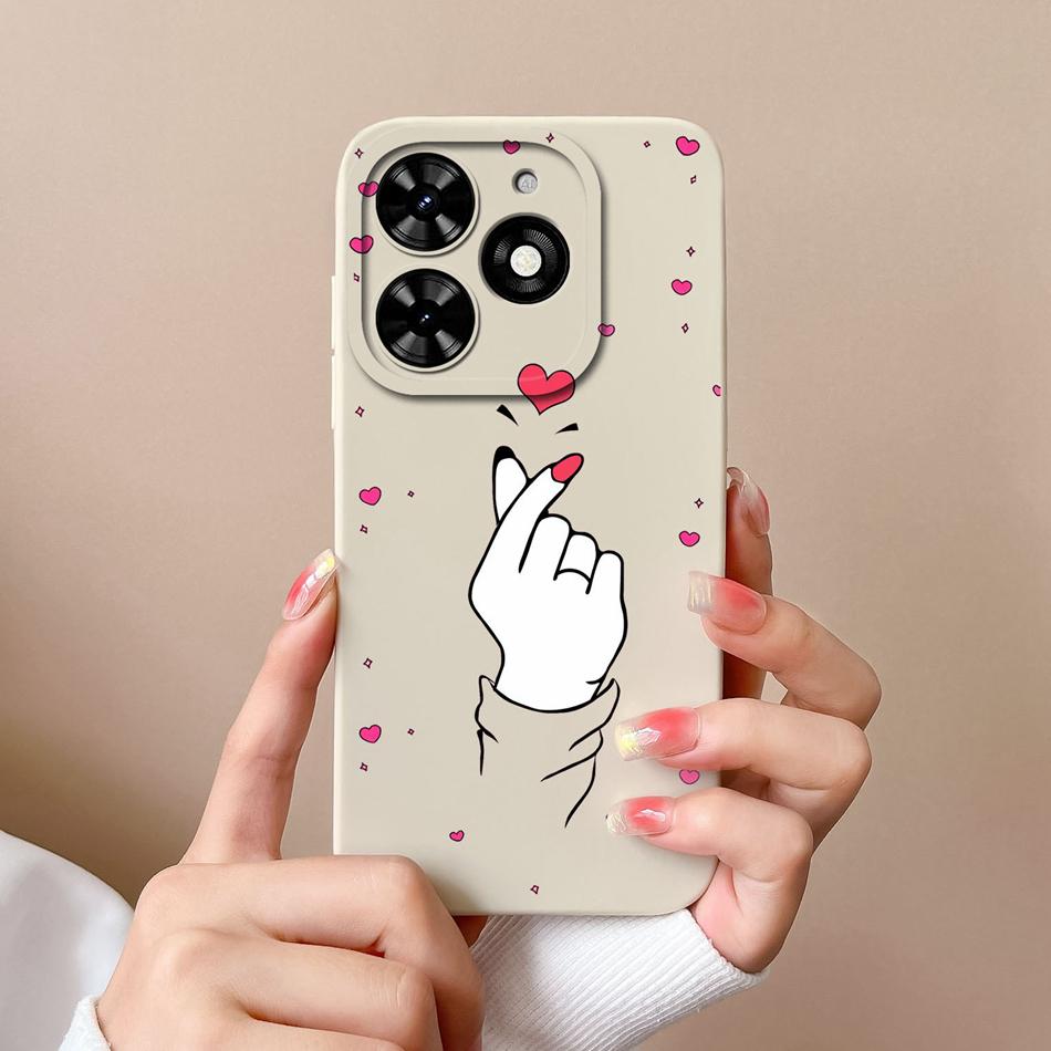 For Tecno Spark Go 2024 Case Simple Heart Soft Liquid Silicone Camera Protection Back Cover For Tecno SparkGo Funda Phone Shell