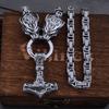 Viking Persoonlijkheid Bear Claw Wolf Hoofd Ketting Rvs Thor 'S Hammer Hanger Mannen Populaire Sieraden Ketting