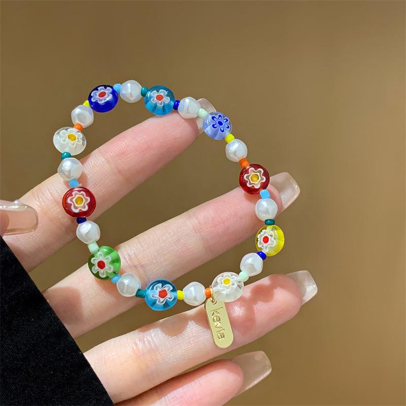 

b26 Summer Cute Vintage Fashion Candy Color Bracelet for Women Girl High-end Personality Bracelets Female Jewelry Wholesale 16cm