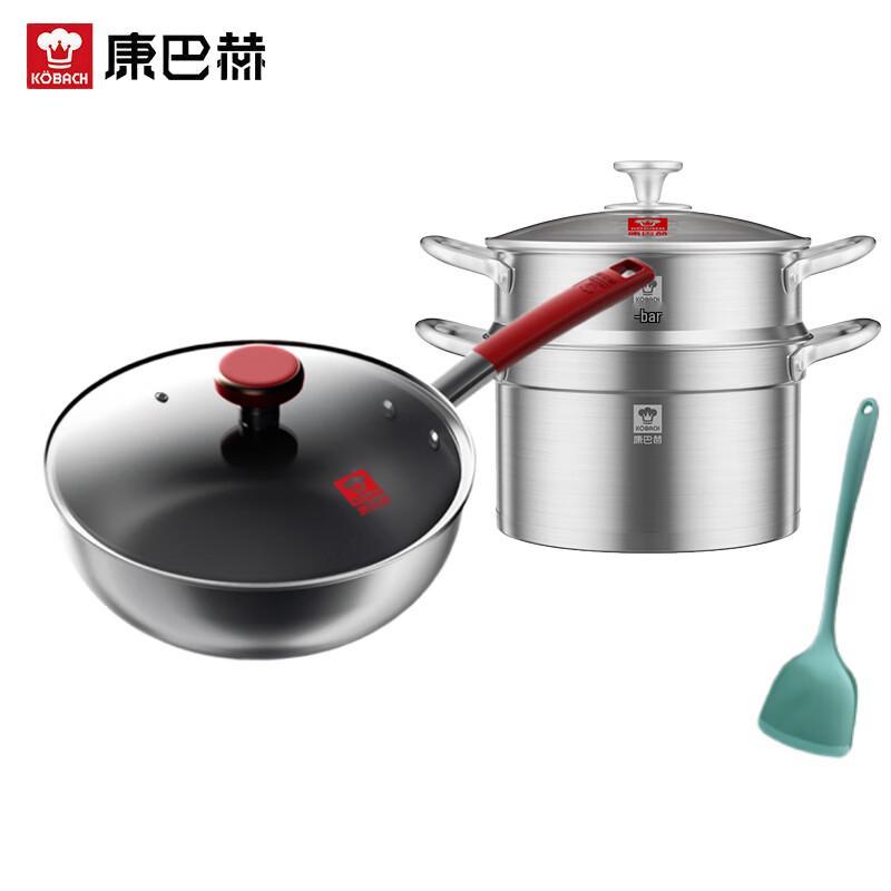 Kbh Titanium Non-stick Wok & Stockpot Set