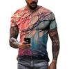 Fashion Landscape original men's T-shirts Summer Casual O Collared Tees Short Sleeve New 3D Printed Trend Street Leisure Tops