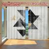 2D FLAT PRINTING 2pcs Curtains (Without Rod) Golden Triangle Abstract Valentine Is Day Festival Chic Print Curtains Polyester