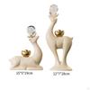2Pcs Reindeer Statues Animal Sculptures Ceramic Ornaments Deer Figurines Art Crafts for Cafe Home