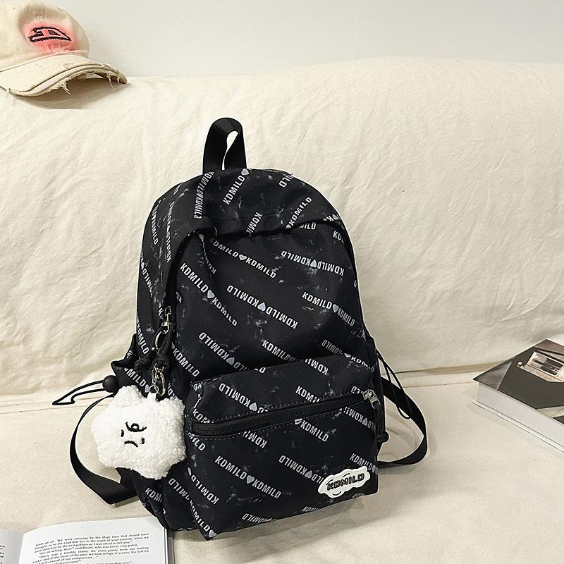 Rucksack mit großem Fassungsvermögen, schlichtes Design für Ober- und Unterstufenschüler, trendiger Reise-Rucksack im japanischen Stil . white