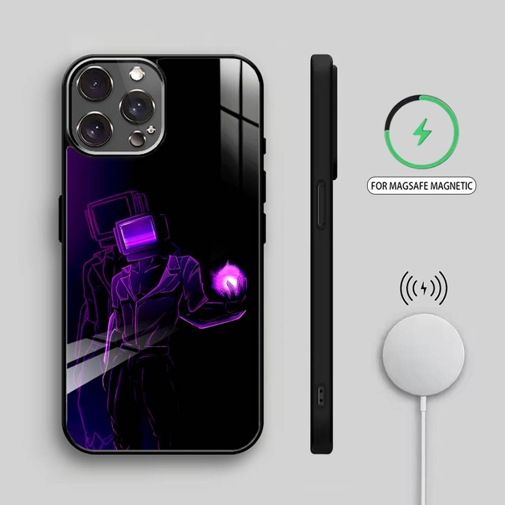 S-Skibidi Toilet T-TV M-Man    Phone Case For iPhone17,16,15,14,13,12,11 Plus,Pro Max Magnetic For Magsafe Wireless Charging