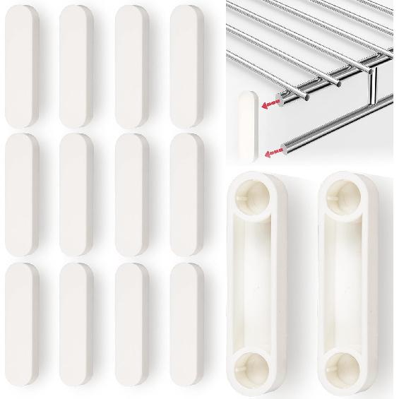 8 Pcs White ABS Plastic Rod Spacer Closet Rod End Caps, Wire Shelf End Caps, Closet System Parts,Durable Wardrobe & Closet Pole Accessories