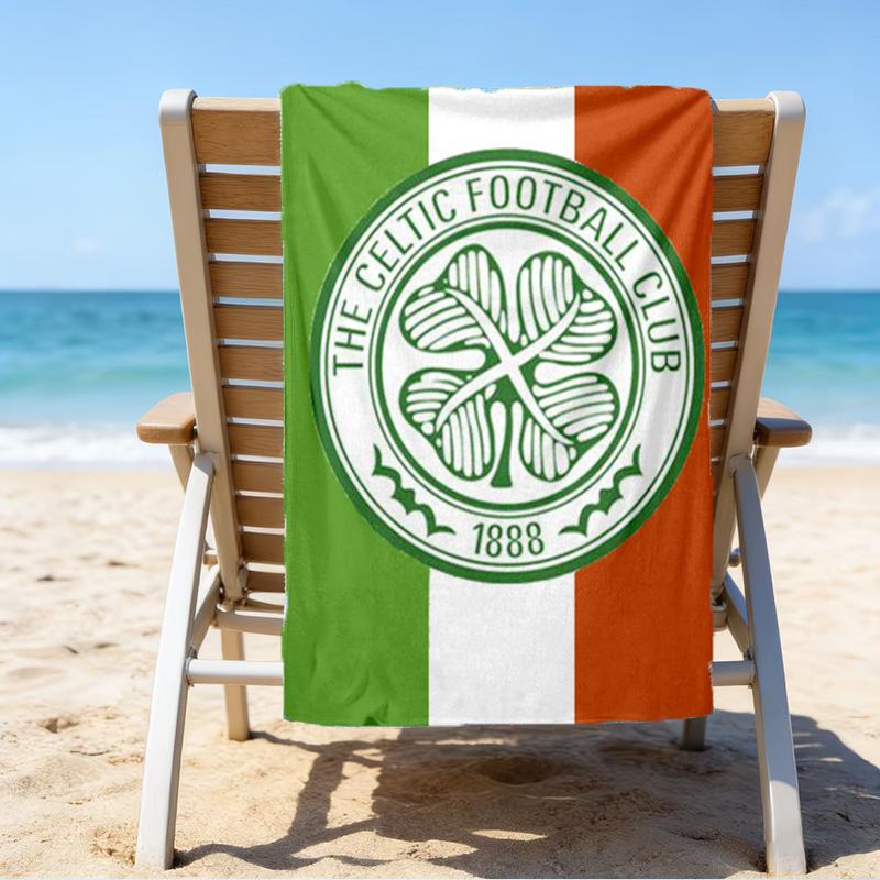 Cel-tic Football Club Crest Printed Beach Towel, Super Soft Microfiber, Perfect Gift Birthday, for Pool, Beach, Travel, for family and friends