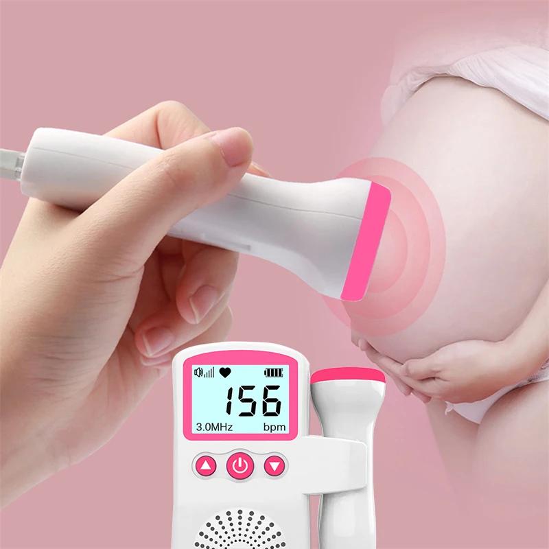 Fetal Doppler Heart Rate Monitor Household Portable Pregnancy Baby Fetal Sound Heart Beat Detector LCD Display No Radiation Home