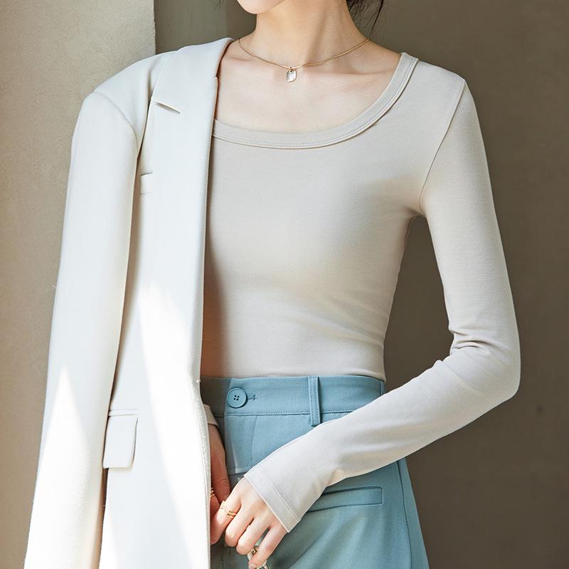 

2025 Новая женская рубашка с длинным рукавом и квадратным воротником S (38-48 kg)