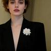 1Pc Camellia Pearl Brooch, Elegant Office Style, Ideal for Suit Lapels & Business Attire