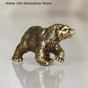 Antique Brass Cute Small Bear Statue Office Desk Ornaments Decorations Crafts Collections Animal Figurines Miniatures Home Decor