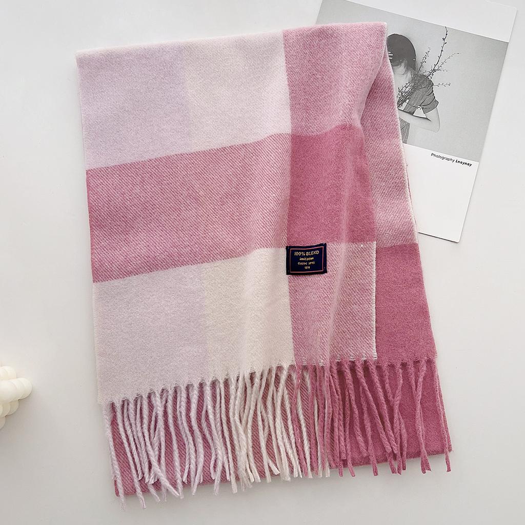 Stylish Design Classic British Imitation Cashmere Scarf Women Men Autumn Winter Plaid Warm Fringed Mufller Female Couple Scarf
