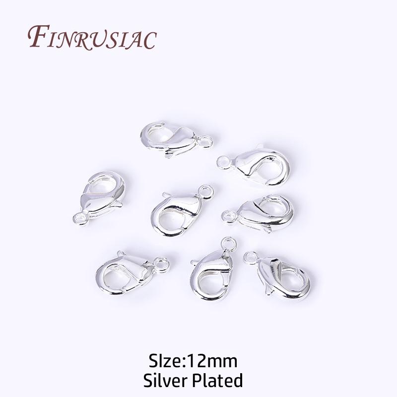 Fermoirs mousqueton plaqués or 18 carats 10 mm/12 mm pour la fabrication de colliers, bracelets et bijoux DIY Vente en gros 10/20/30 pièces/lot